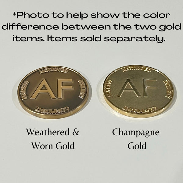 Weathered & Worn Gold AF Enamel Pin